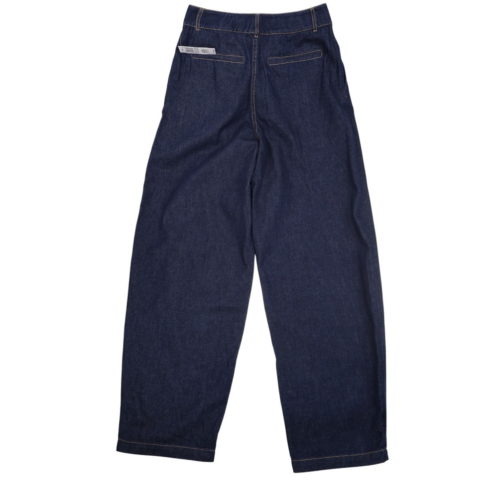 FRAME The Tapered Trouser Jeans 27 NWT Dark Rinse Pleated Wide Leg Denim - Picture 2 of 7